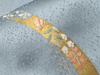 平和屋着物■訪問着 刺繍 短冊舞蝶花文 金彩 正絹 逸品 CABF3687ev