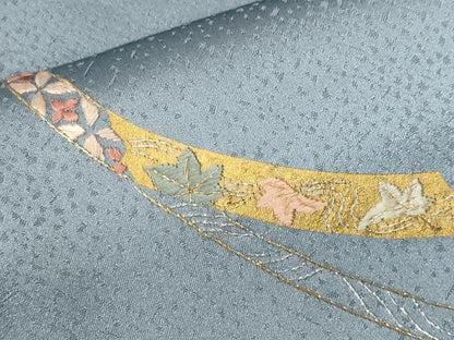 平和屋着物■訪問着 刺繍 短冊舞蝶花文 金彩 正絹 逸品 CABF3687ev