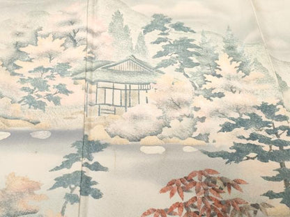平和屋着物■日展作家 寺島節朗 訪問着 御所解文 暈し染め 正絹 逸品 CABF3689ev