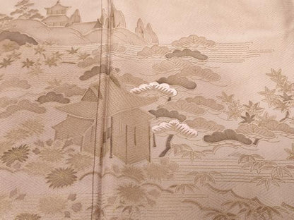 平和屋着物■訪問着 刺繍 御所解文 暈し染め 金彩 正絹 逸品 未使用 CABF3692ev