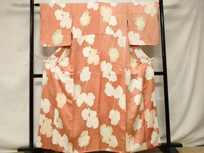 平和屋着物■上質な小紋 地紋起こし 枝花文 暈し染め 正絹 逸品 CABF3693ev