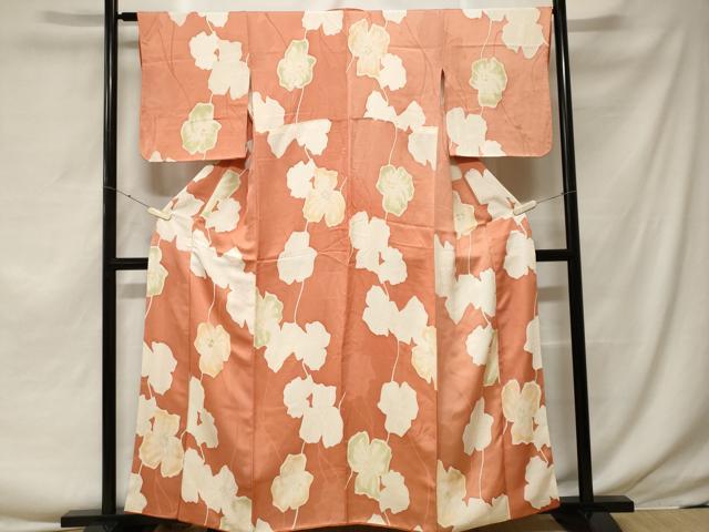 平和屋着物■上質な小紋 地紋起こし 枝花文 暈し染め 正絹 逸品 CABF3693ev