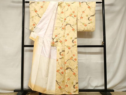 平和屋着物■上質な小紋 枝梅楓文 正絹 逸品 CABF3694ev