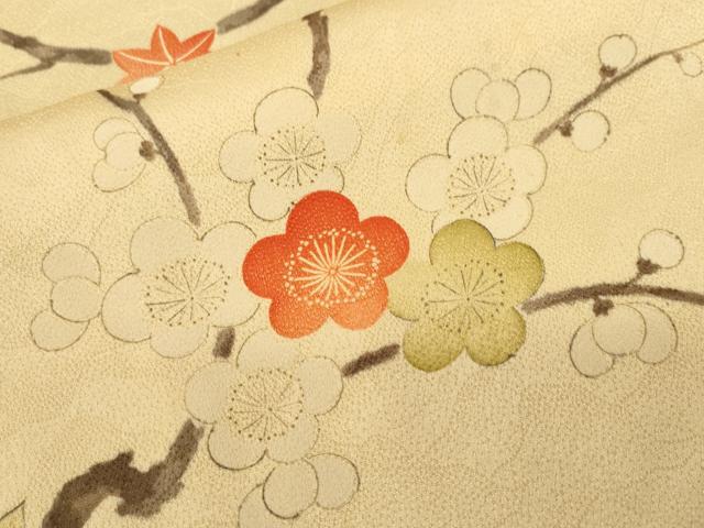 平和屋着物■上質な小紋 枝梅楓文 正絹 逸品 CABF3694ev