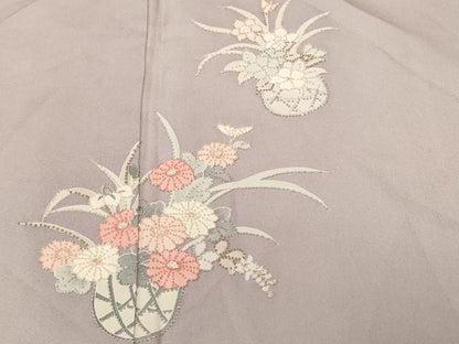 平和屋着物■隆国 相良刺繍 総刺繍 訪問着 花籠文 正絹 逸品 CABF3695ev