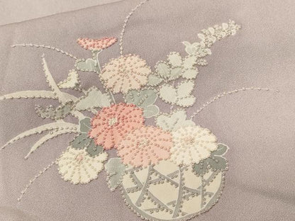 平和屋着物■隆国 相良刺繍 総刺繍 訪問着 花籠文 正絹 逸品 CABF3695ev