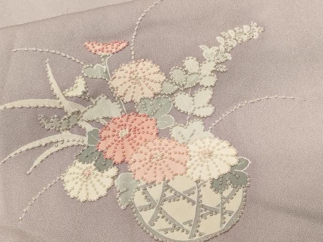 平和屋着物■隆国 相良刺繍 総刺繍 訪問着 花籠文 正絹 逸品 CABF3695ev