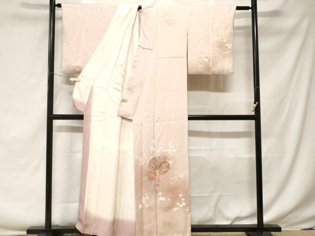 平和屋着物□訪問着 鼓草花文 暈し染め 金彩 正絹 逸品 CABF3696ev