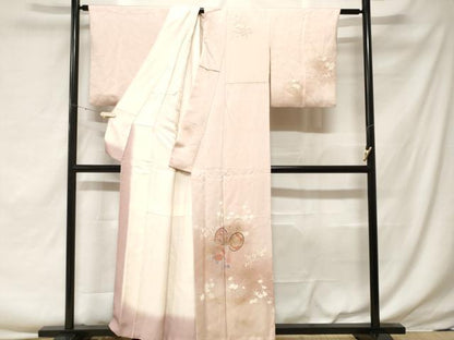 平和屋着物■訪問着 鼓草花文 暈し染め 金彩 正絹 逸品 CABF3696ev