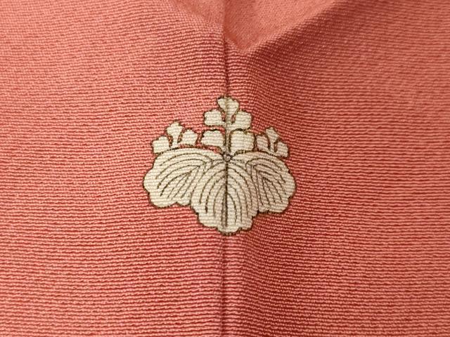平和屋着物■上質な色無地　甚三紅色　正絹　逸品　CABF3706ev