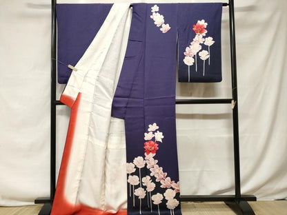 平和屋着物■訪問着　舞花文　暈し染め　正絹　逸品　CABF3709ev