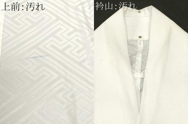 平和屋着物■長襦袢　無双仕立て　紗綾形地紋　白色　洗える着物　CABF3713ev