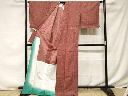 平和屋着物■小紋　花尽くし文　胴抜き仕立て　洗える着物　CABF3730ev