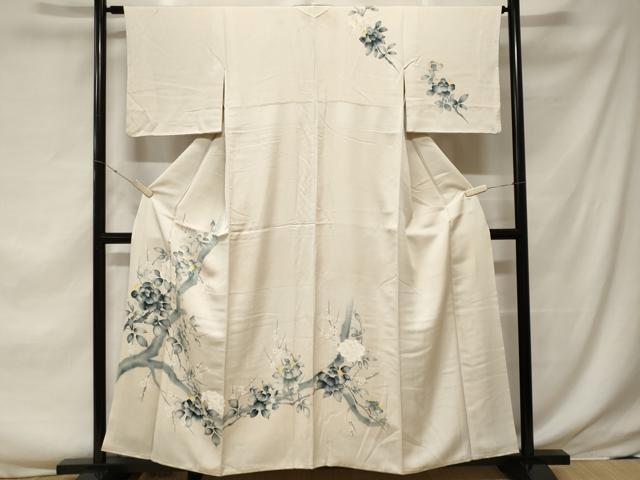 平和屋着物■訪問着 手描き 枝花文 暈し染め 正絹 逸品 CABF3736ev