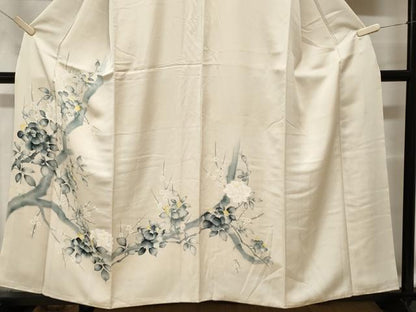平和屋着物■訪問着 手描き 枝花文 暈し染め 正絹 逸品 CABF3736ev