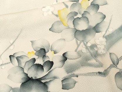 平和屋着物■訪問着 手描き 枝花文 暈し染め 正絹 逸品 CABF3736ev