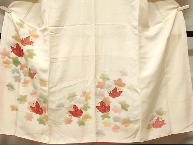 平和屋着物■訪問着 駒刺繍 芝草花蝶文 暈し染め 金彩 正絹 逸品 CABF3737ev