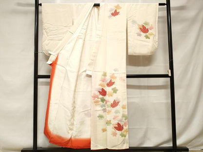 平和屋着物■訪問着 駒刺繍 芝草花蝶文 暈し染め 金彩 正絹 逸品 CABF3737ev