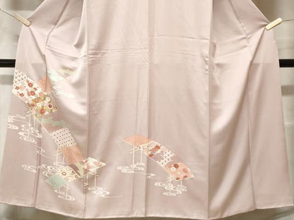 平和屋着物■訪問着 刺繍 流水花文 金彩 正絹 逸品 CABF3738ev