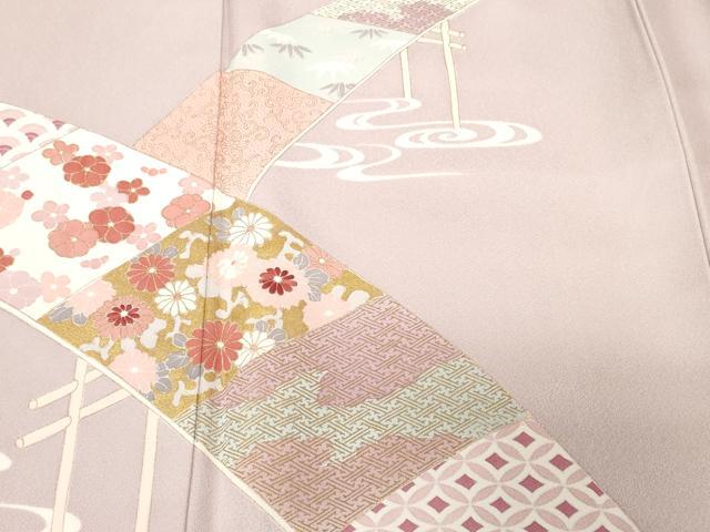 平和屋着物■訪問着 刺繍 流水花文 金彩 正絹 逸品 CABF3738ev