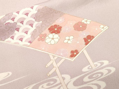 平和屋着物■訪問着 刺繍 流水花文 金彩 正絹 逸品 CABF3738ev