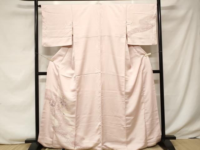 平和屋着物■訪問着 刺繍 道長流水花文 暈し染め 金糸 正絹 逸品 CABF3739ev