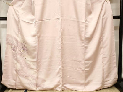 平和屋着物■訪問着 刺繍 道長流水花文 暈し染め 金糸 正絹 逸品 CABF3739ev
