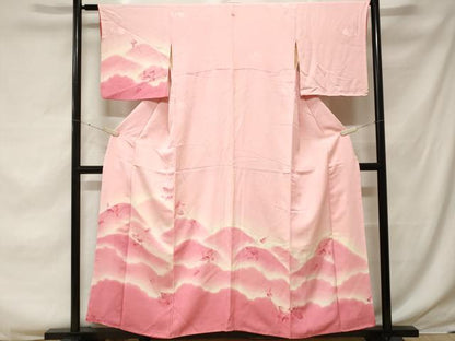 平和屋着物■訪問着　地紋起こし　遠山枝花文　暈し染め　正絹　逸品　CABF3741ev