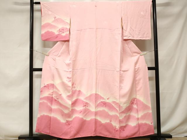 平和屋着物■訪問着　地紋起こし　遠山枝花文　暈し染め　正絹　逸品　CABF3741ev