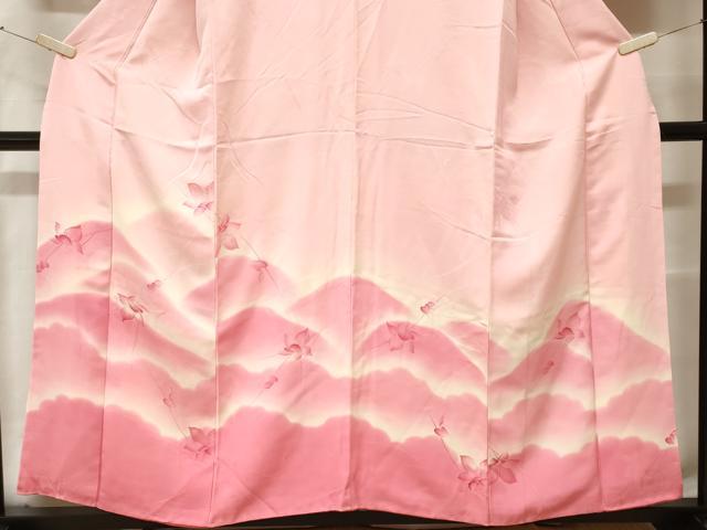 平和屋着物■訪問着　地紋起こし　遠山枝花文　暈し染め　正絹　逸品　CABF3741ev