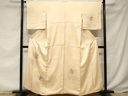平和屋着物■訪問着 貝桶草花文 暈し染め 正絹 逸品 CABF3743ev