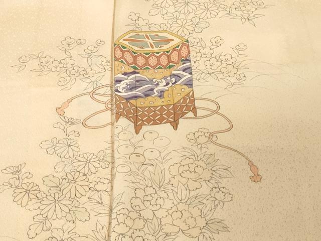 平和屋着物■訪問着 貝桶草花文 暈し染め 正絹 逸品 CABF3743ev