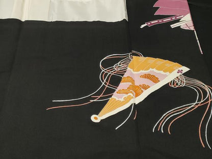 平和屋着物■豪華黒留袖　刺繍　十二単　金彩　正絹　逸品　CABF3746ev