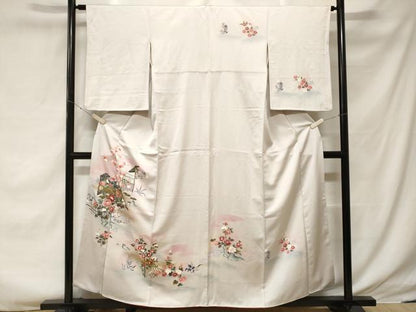 平和屋着物■訪問着 屏風流水草花文 暈し染め 金彩 正絹 逸品 CABF3748ev