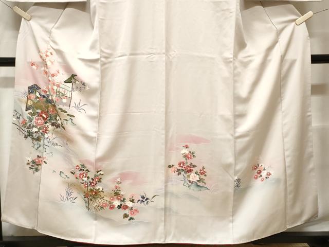 平和屋着物■訪問着 屏風流水草花文 暈し染め 金彩 正絹 逸品 CABF3748ev