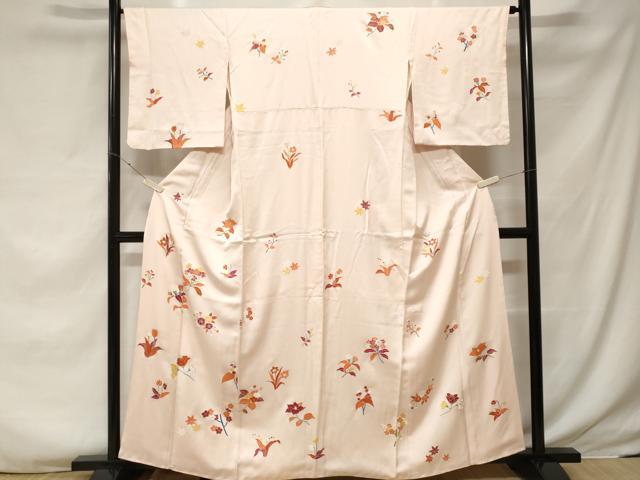 平和屋着物■訪問着 刺繍 枝花文 金彩 正絹 逸品 CABF3751ev