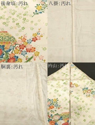 平和屋着物■上質な小紋 陶器草花文 正絹 逸品 CABF3752ev