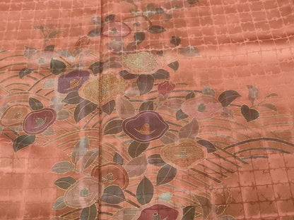 平和屋着物■訪問着 刺繍 流水椿文 金彩 正絹 逸品 CABF3754ev