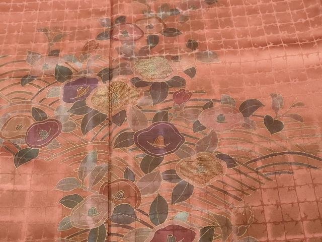 平和屋着物■訪問着 刺繍 流水椿文 金彩 正絹 逸品 CABF3754ev