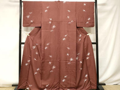 平和屋着物■上質な小紋 枝万寿菊文 金彩 正絹 逸品 CABF3761ev