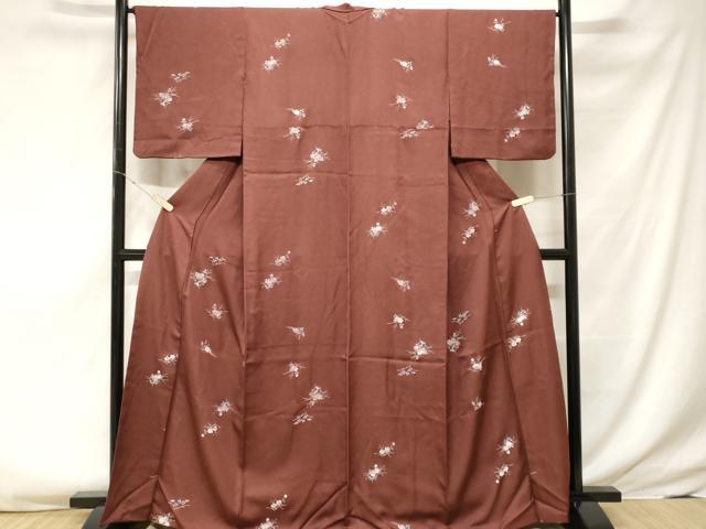 平和屋着物■上質な小紋 枝万寿菊文 金彩 正絹 逸品 CABF3761ev