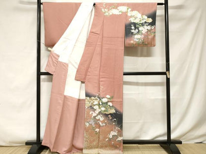 平和屋着物■訪問着 雲取り枝花文 暈し染め 金彩 正絹 逸品 CABF3762ev