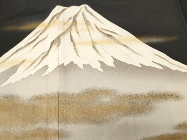 平和屋着物■豪華黒留袖 富士山 枝花文 暈し染め 金彩 正絹 逸品 CABF3763ev
