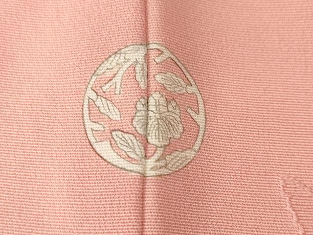 平和屋着物■上質な色無地 舞花地紋 鴇色 正絹 逸品 CABF3775ev