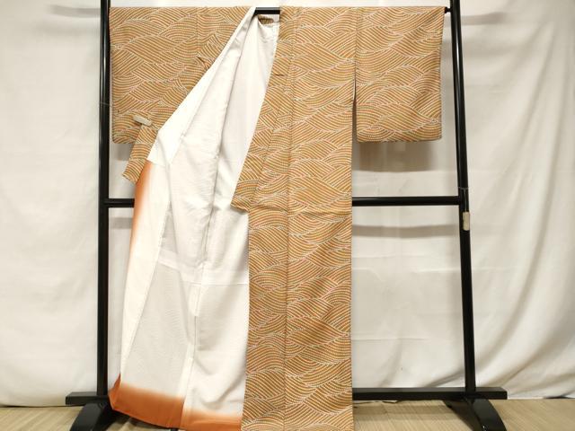 平和屋着物■小紋 流水 鹿の子文 洗える着物 CABF3780ev
