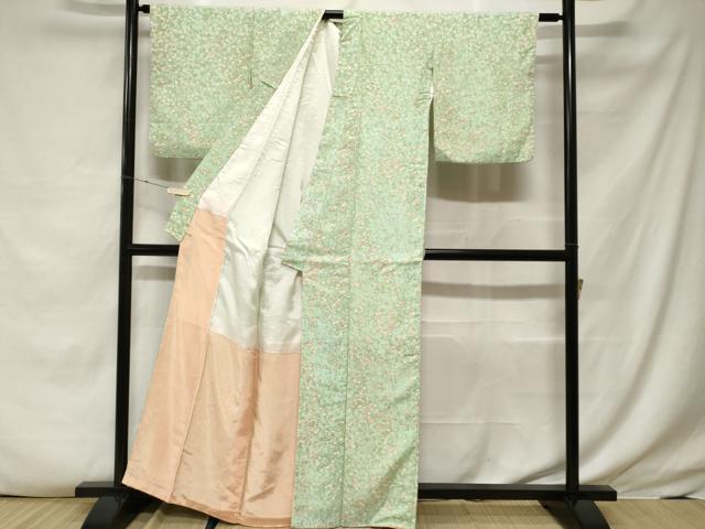 平和屋着物■小紋　枝花文　洗える着物　CABF3781ev