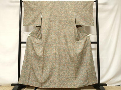 平和屋着物■小紋 枝花文 洗える着物 CABF3784ev