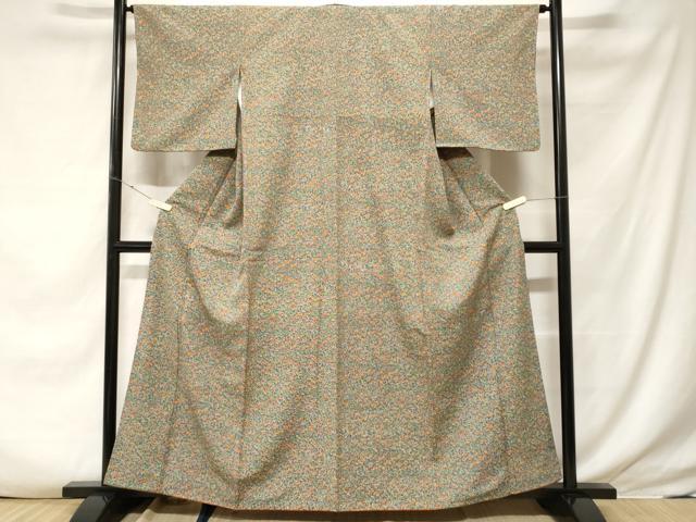 平和屋着物■小紋 枝花文 洗える着物 CABF3784ev