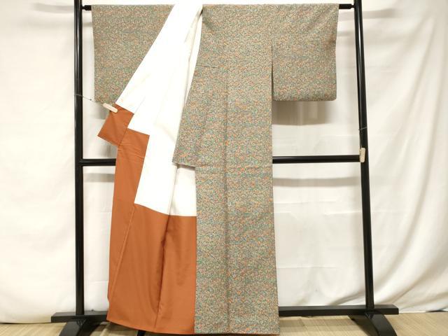 平和屋着物■小紋 枝花文 洗える着物 CABF3784ev