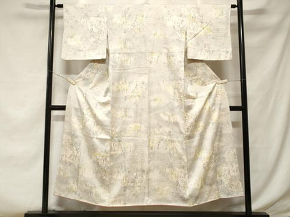 平和屋着物■上質な小紋 流水樹林文 暈し染め 正絹 逸品 CABF3786ev